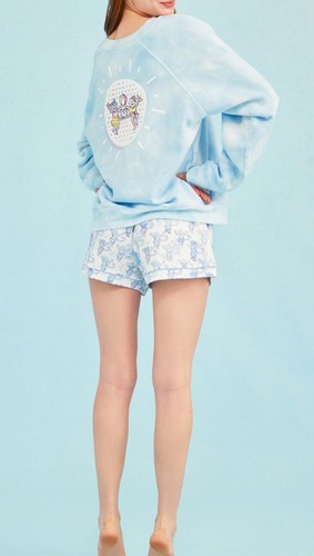 New Roller Rabbit X LoveShackFancy Fun In The Sun Monkey Sweatshirt Blue S - Picture 3 of 4