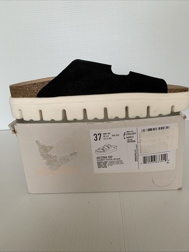 🌸Papillio by Birkenstock Ladies 6 Arizona Pap Chunky Suede Sandal Black - Picture 12 of 18