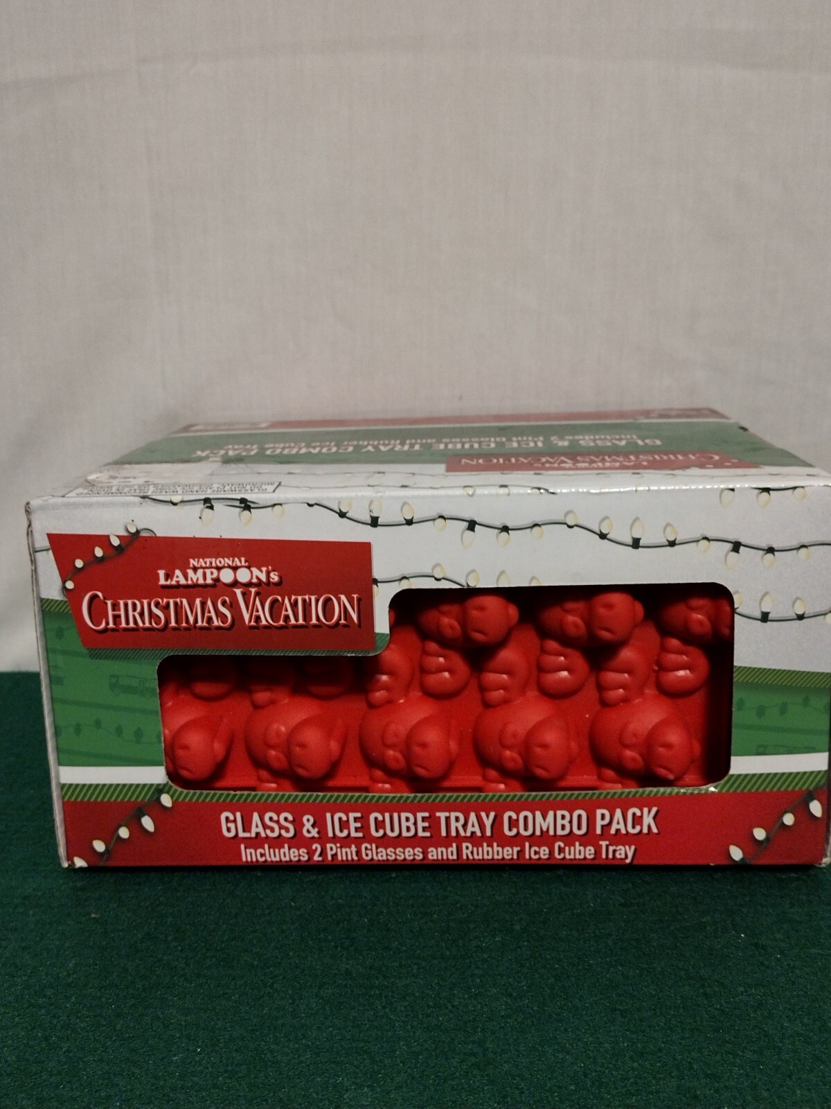 National Lampoons Christmas Vacation Glass & Ice Cube Tray Combo Pack  SEALED 