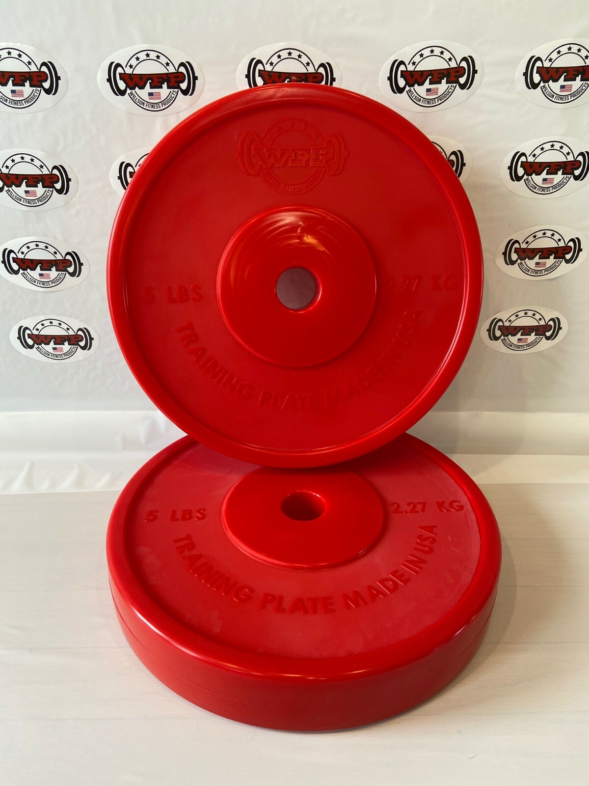 5 lb Bumper plate set, (2) plates. Technique.