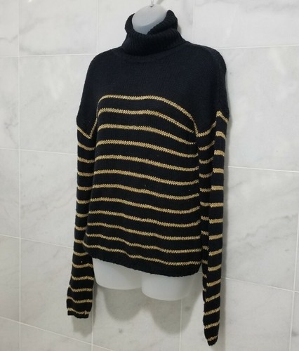 A.L.C Elisa Turtleneck Knit Pullover Sweater Striped Xs Italian Yarn Womens - Foto 3 di 10