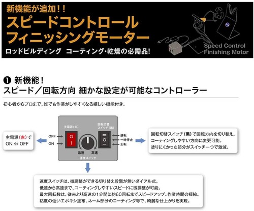Fuji Tackle Rod building Speed Control Finishing Motor SC-FMM3 Last one - Picture 3 of 5