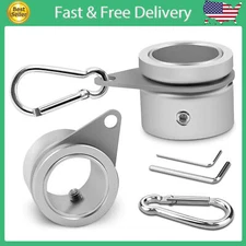 Aluminum Alloy Flag Pole Rings with 360° Rotation - Pack of 2 (Matte Silver)