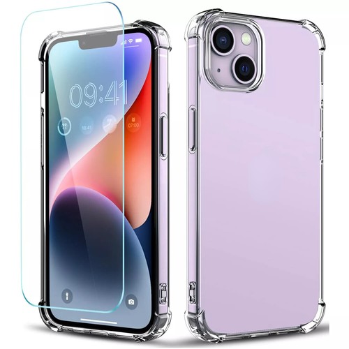 For iPhone 15 Pro Max 14 13 12 11 Plus Transparent Phone Case+ Screen Glass - Photo 22 sur 25