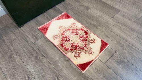 Alfombra turca pequeña, alfombra pequeña vintage, alfombra de baño, alfombra de corredor, 1,5x3,1 ft - Imagen 5 de 9