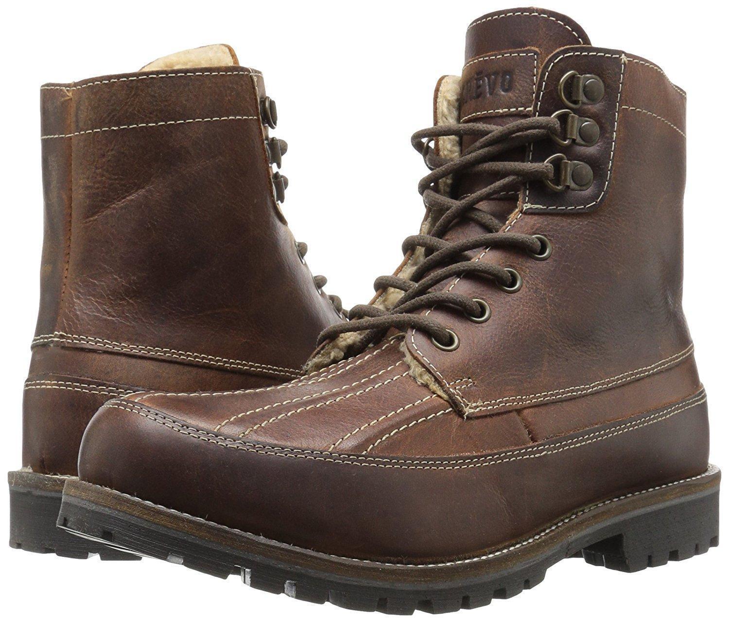 CREVO ELAN POLO FAIRBY SHERPA LINED BROWN LEATHER DUCK BOOTS ralph ...