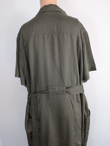 Vestido midi Lands' End verde con cinturón y cuello con botones talla 2X - Imagen 7 de 9