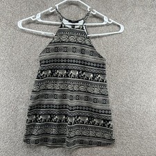 Forever 21 Women's Dress Size Small Black White Floral Animal Sleeveless