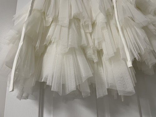 2 Girls 2t &4t Couture Princess Dress Flower Girl White Tulle Gold Beads Formal - Picture 5 of 6