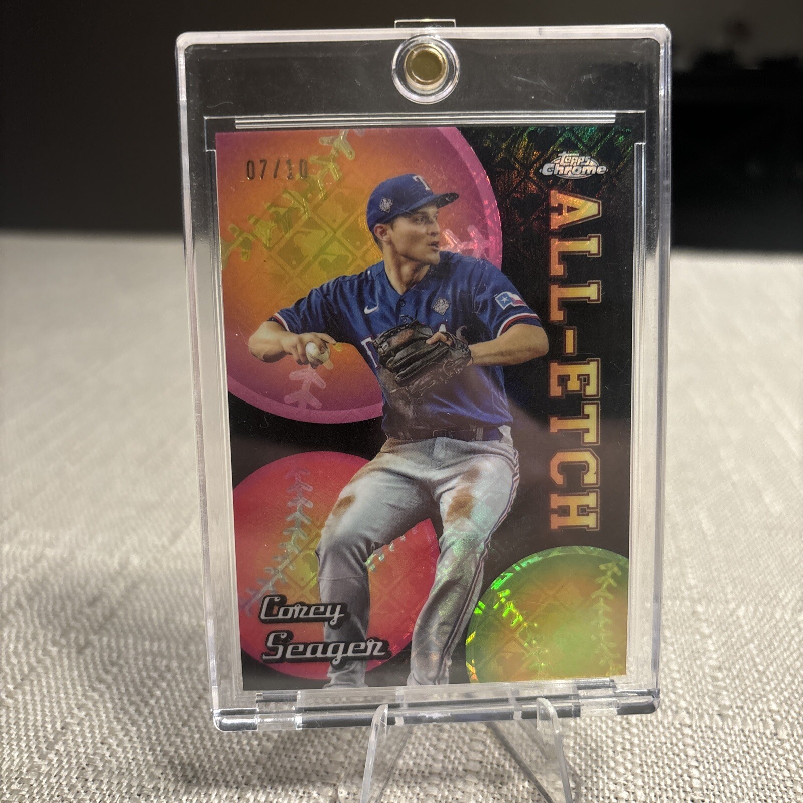 2024 Topps Chrome Logofractor Corey Seager All-Etch Black Refractor SSP #7/10