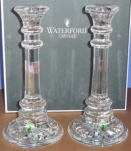 Waterford Kinsley Kristall 10" Kerzenständer Halter Set/2 Irland 147775 Neu Verpackt - Bild 3 von 3