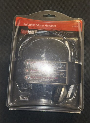 Gigaware Foldable Mono Headset 43-216 w/ Microphone NEW SEALED - Picture 2 of 6