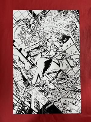 White Widow #7 Unplugged Sketch Variant Cover Shi Min 2021