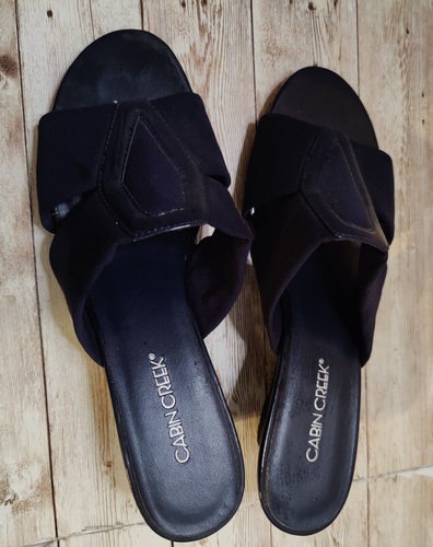 Cabin Creek Sandles ~ Womans ~ Strappy Sandal Slide ~ Black ~ Pre-Owned ~ Size 7 - Picture 6 of 10