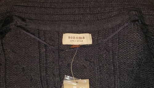 Sonoma Life Style Navy Heather Cardigan Open Sweater Jacket Misses Medium Rarität - Bild 8 von 24