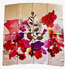 35"x35"Colorful Flower 2 Print Pure Mulberry Twill Silk14momme Scarf 88x88cm5104