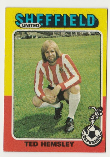 Topps Football Red & Grey Back 1975 #84 Sheffield United - Ted Hemsley - Bild 1 von 2