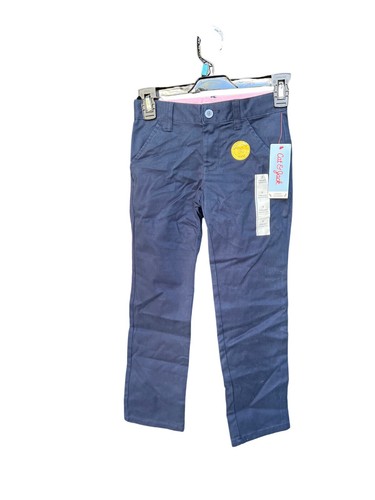 Cat & Jack NWT Girls Straight Fit School Uniform Pants, Navy Blue, Size 7