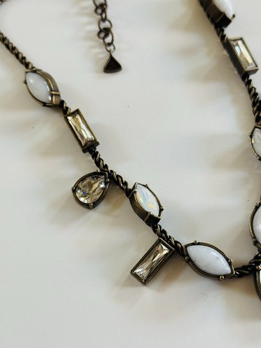 Silpada Kr Collection Necklace Brass Crystal Rhinestone Collar Retired Rare Rope - Picture 7 of 10