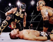 Penta Pentagon Jr & Rey Fenix Signed 16x20 Photo BAS COA WWE Lucha Libre AAA 109