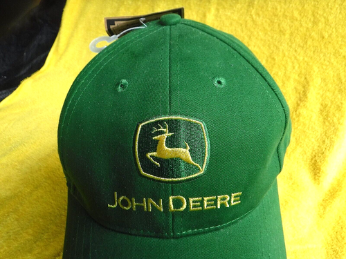 NEW wTAG/VINTAGE CAP JOHN DEERE EMBROIDERED LOGO'S BUCKLE STYLE FARMERS OSFA HAT - Picture 3 of 12