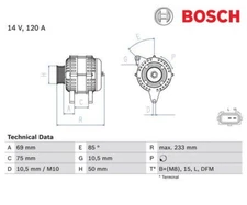 Generator Bosch 0986041810 for BMW 5 Series Touring 3 Series 5 Series 7 Series