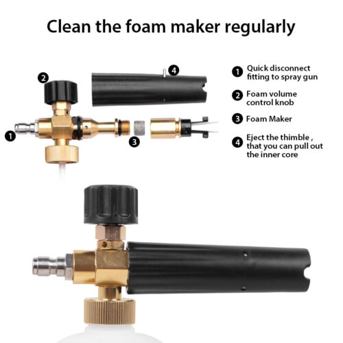 1/4" Snow Foam Pressure Washer Gun Cannon Lance Sprayer Jet Bottle Car Wash Soap - Picture 14 of 20