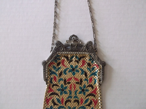 Vintage 1920’s Flapper Era Art Deco Mandalian Mfg. Co. Enameled Mesh Purse w/Box - Picture 9 of 10