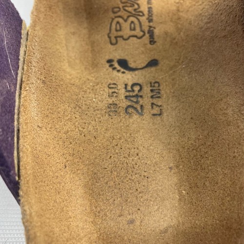 Birki's By Birkenstock Womens 7 EU 38 Purple Slide Sandals Slip On Strappy READ - Picture 6 of 7