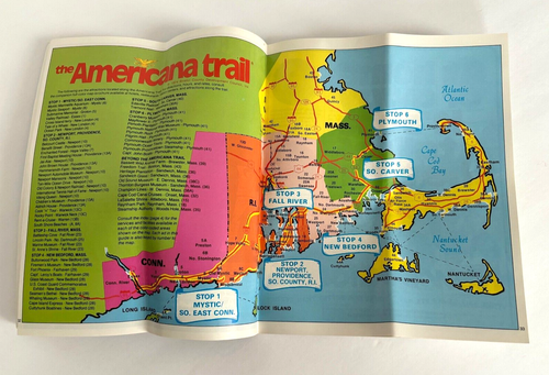 Vintage 1981 Americana Trail Urlaub Führer Sehenswürdigkeiten Hotels Restaurants Geschäfte MA CT RI - Bild 7 von 15