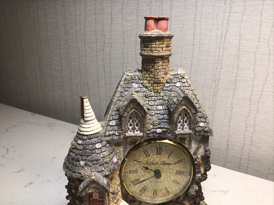Father Time,The Farmhouse,Quartz Clock,signed Lon Herbert, 1991, 8”x6”x4”, 3lbs. - Image 2 of 4