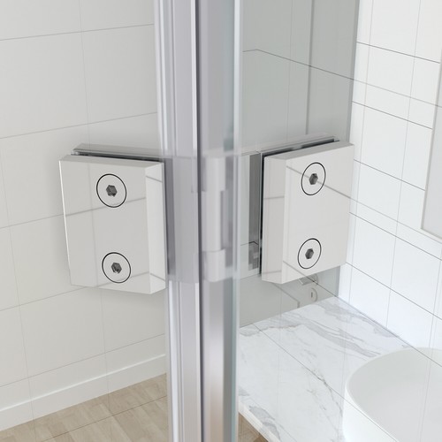 SUNNY SHOWER Hinged Shower Tub Door Screen Frameless 48''Wx58''H Polished Chrome - Picture 8 of 9