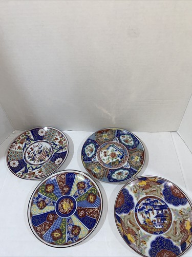 Set Of 4 Vintage Japanese Imari Plates 6 1/2” Porcelain Hand painted Stunning! - Picture 2 of 9