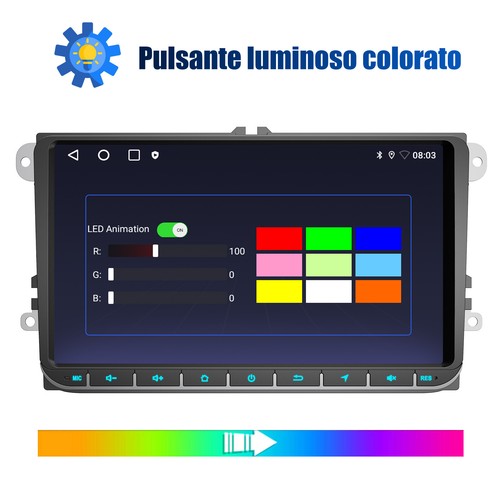 Autoradio 9'' Android 13 2+32G Carplay GPS Camera Per VW GOLF 5 6 Touran Polo 6R - Foto 8 di 16