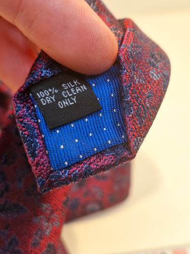 Peter Jackson Purple with Blue Floral Pattern Silk Necktie Business Formal Tie - Picture 6 of 6