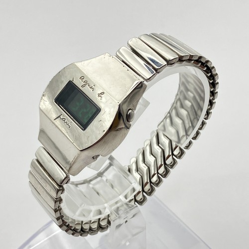 agnis b. orologio da polso donna digitale retrò argento acciaio inox antico - Foto 6 di 9