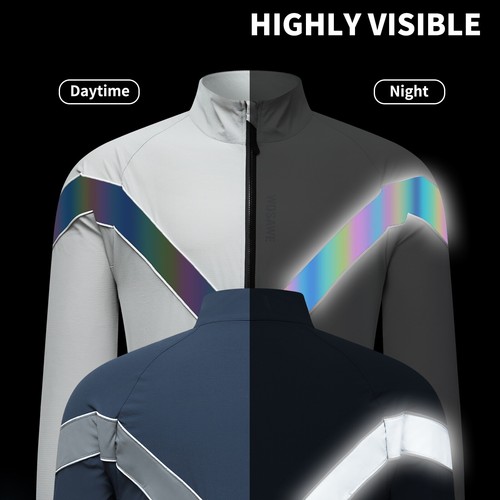 WOSAWE Unisex Reflektierende Radfahrer Windjacke Wasserabweisende Jacke S-3XL - Bild 2 von 15