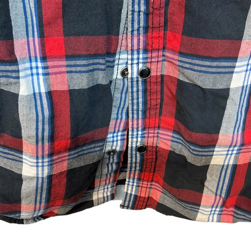 Aeropostale Black Pearl Snap Shirt Boys sz L Red White Plaid Preppy Rodeo Cowboy - Picture 3 of 11