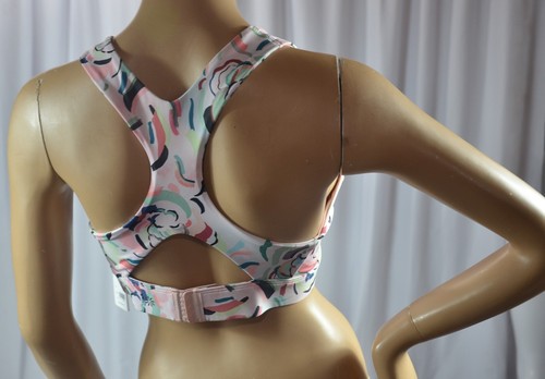 NWT MSRV $54 Athleta Size 3X Pink Multi Ultimate Printed Sports Bra D-DD #531143 - Picture 2 of 11