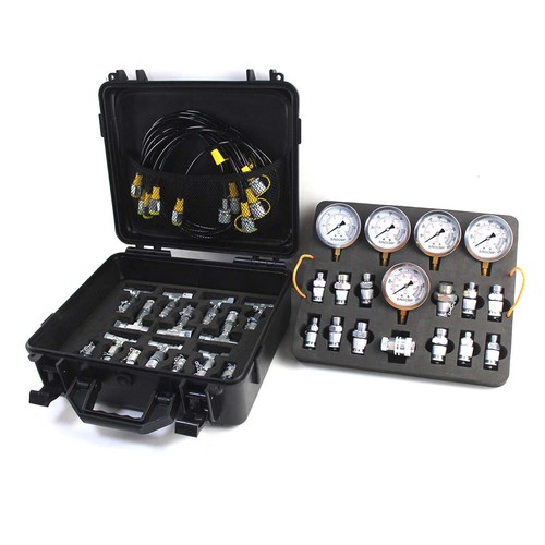SINOCMP 1-60Mpa Hydraulic Pressure Gauge Test Kit 5 Gauges 5 Hoses 14 Connectors - Picture 6 of 10