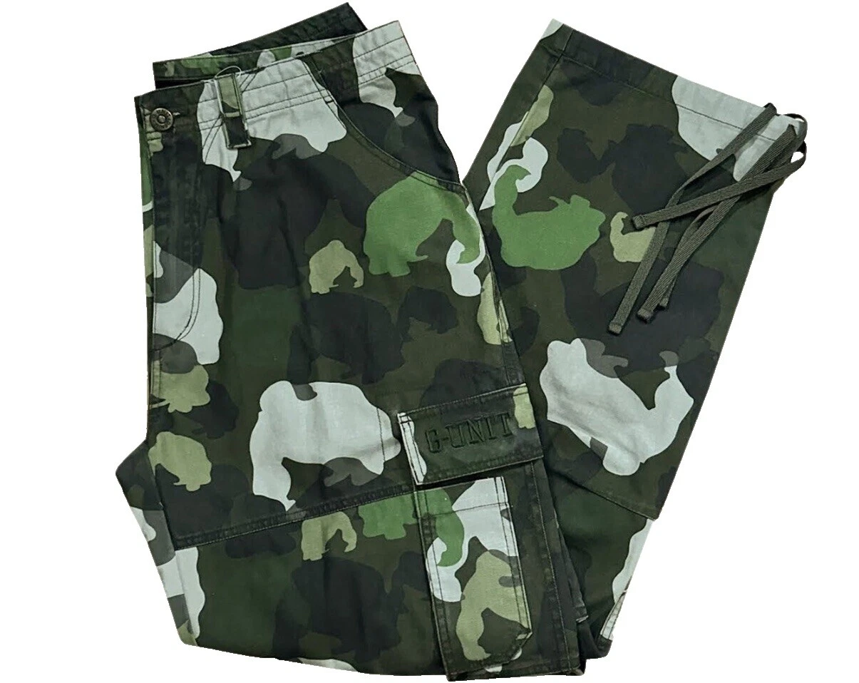 Pantalones regular de algodón de camuflaje para hombres