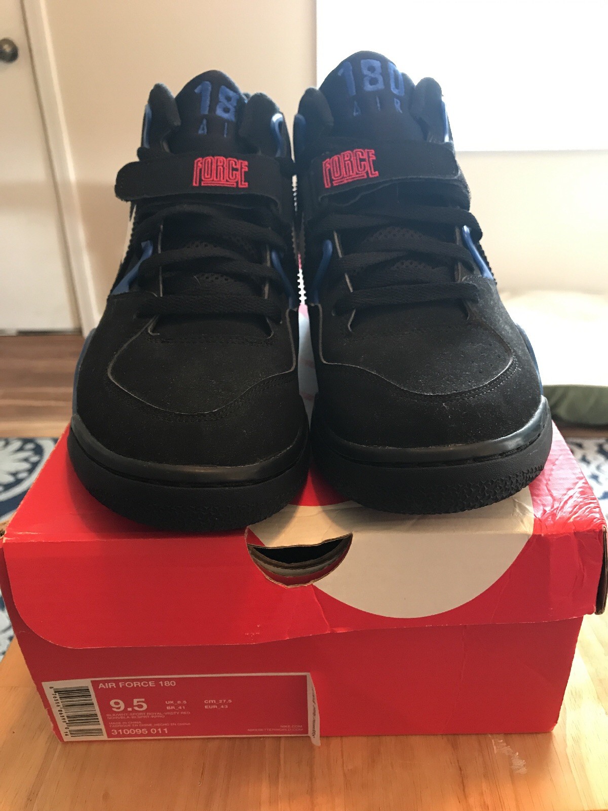 Nike air force 180 taglia 10 nero / bianco / sport barkley royal / squadra red sz Nike air force 180 taglia 10 nero / bianco / sport barkley royal / squadra red sz