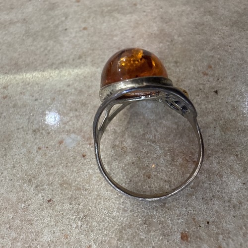 DE COLECCIÓN PLATA DE LEY 925 NATURAL BÁLTICO 3 Piedras 5 gr. ANILLO ÁMBAR TALLA 9 - Imagen 5 de 6