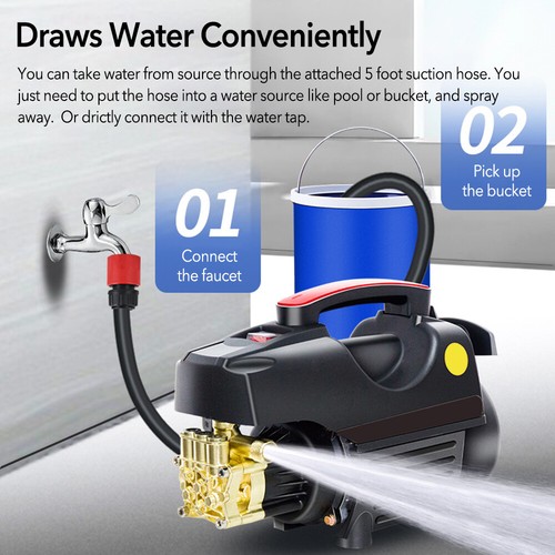 3500PSI High Pressure Washer Electric Water Pump Car Cleaning Machine 23ft Hose - Picture 4 of 21
