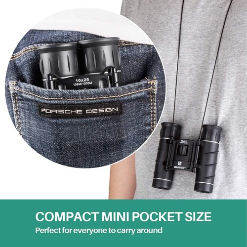 Portable 10x25 Binoculars: Waterproof, Fog Proof & Perfect for Outdoor Sports - Picture 7 of 12