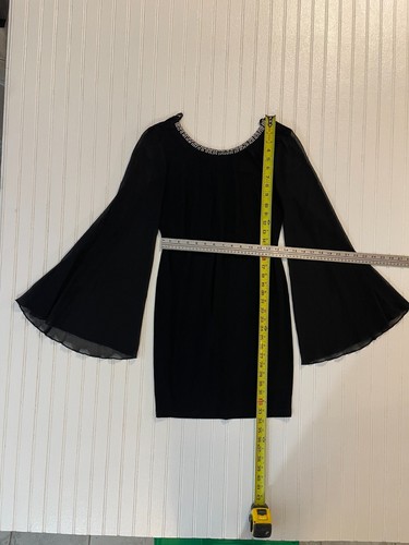 City Triangles Dress Sz Large Retro 90s Y2K Black Flowy transparent sleeve - Picture 5 of 9