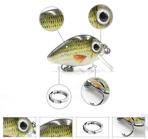 Forellen Wobbler Set Crankbait Hardbait Künstköder Forelle Barsch Angel Köder - Bild 4 von 16