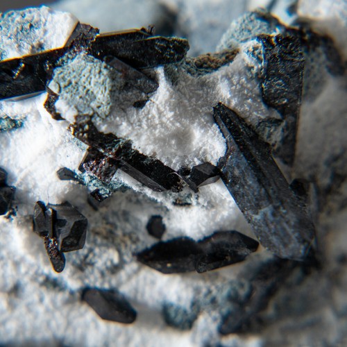 Neptunite on Natrolite from Benitoite Gem Mine, San Benito County, California - Picture 2 of 5