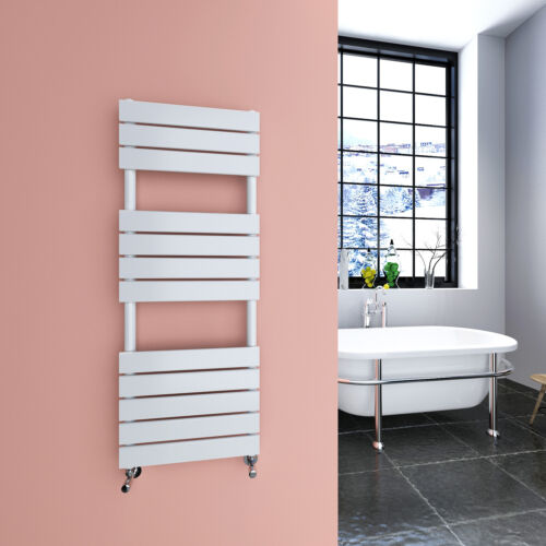 White Designer Flat Panel Oval Column Towel Rail Radiator Central Heating UK - Picture 201 of 252
