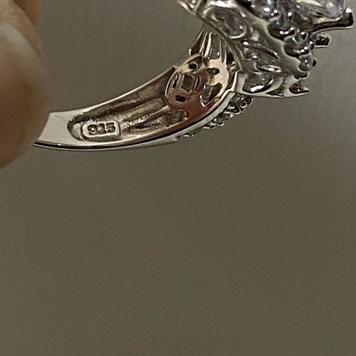 Schöner Bella Luce 7,39 ctw platinierter Damenring Glitzer Sterlingsilber Größe 8 - Bild 6 von 8